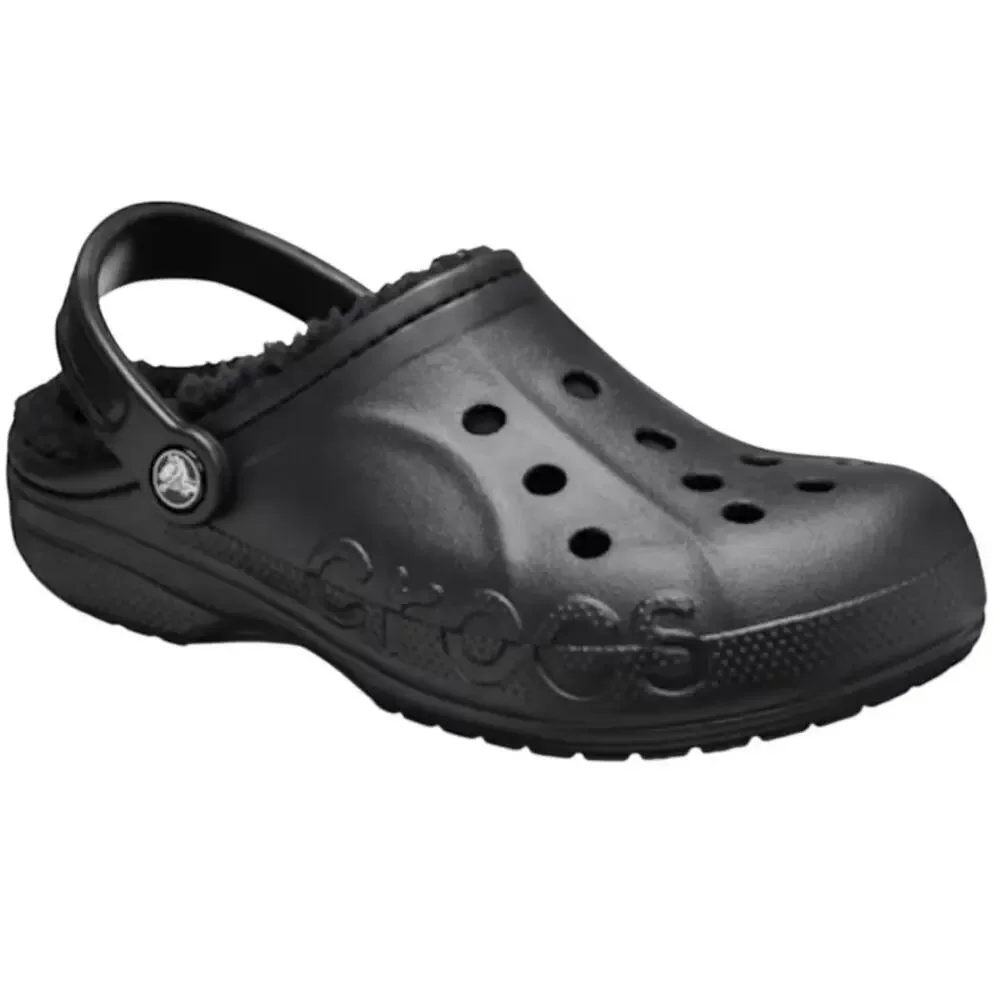 Crocs Unisex Black Baya Lined Clogs Size M's 7 W's 9